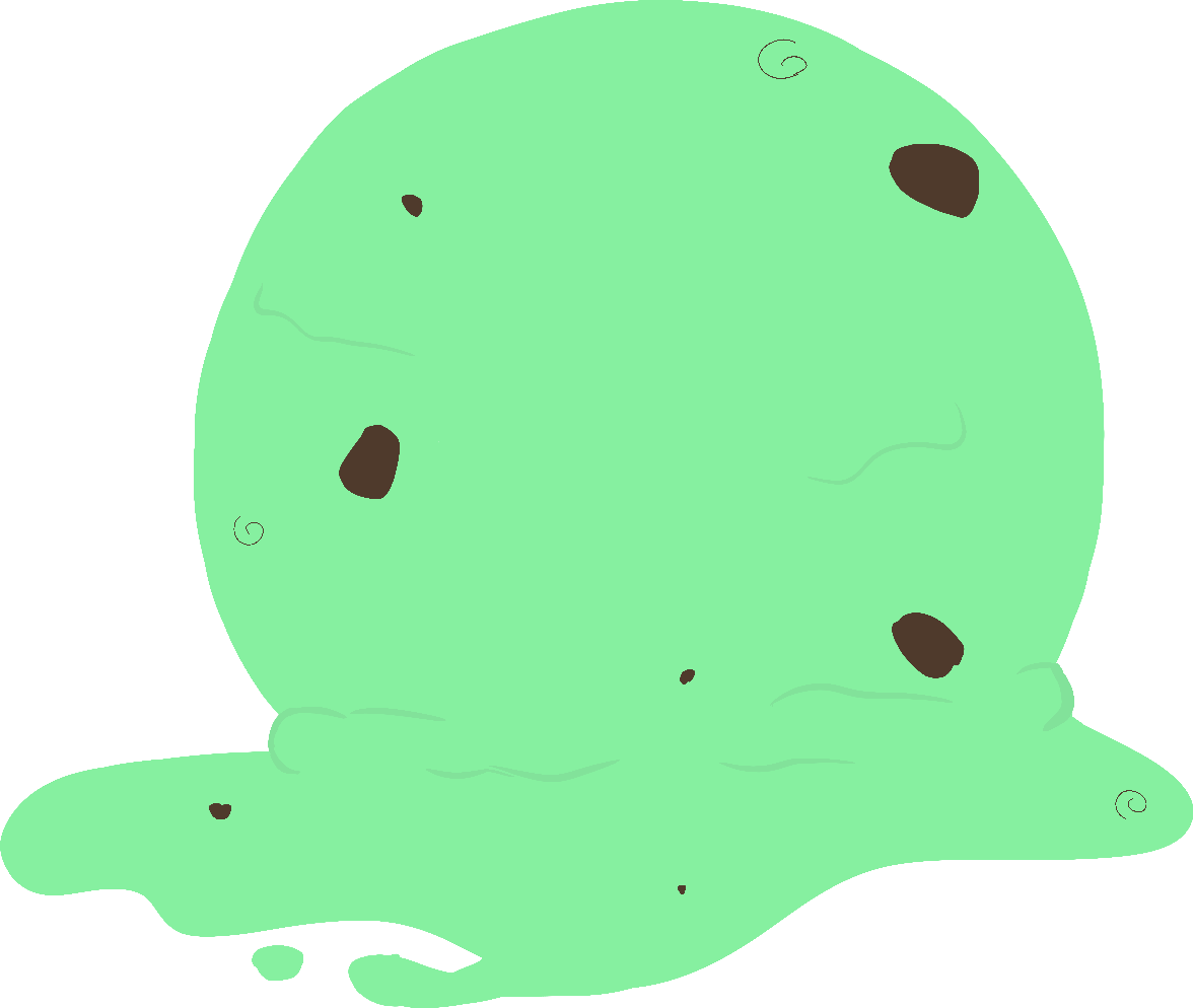 a scoop of mint chocolate chip ice cream